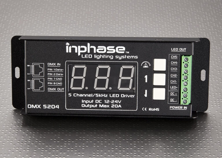DMX5204 5-Channel Decoder & LED Driver, 12-24V - Inphase Inc.