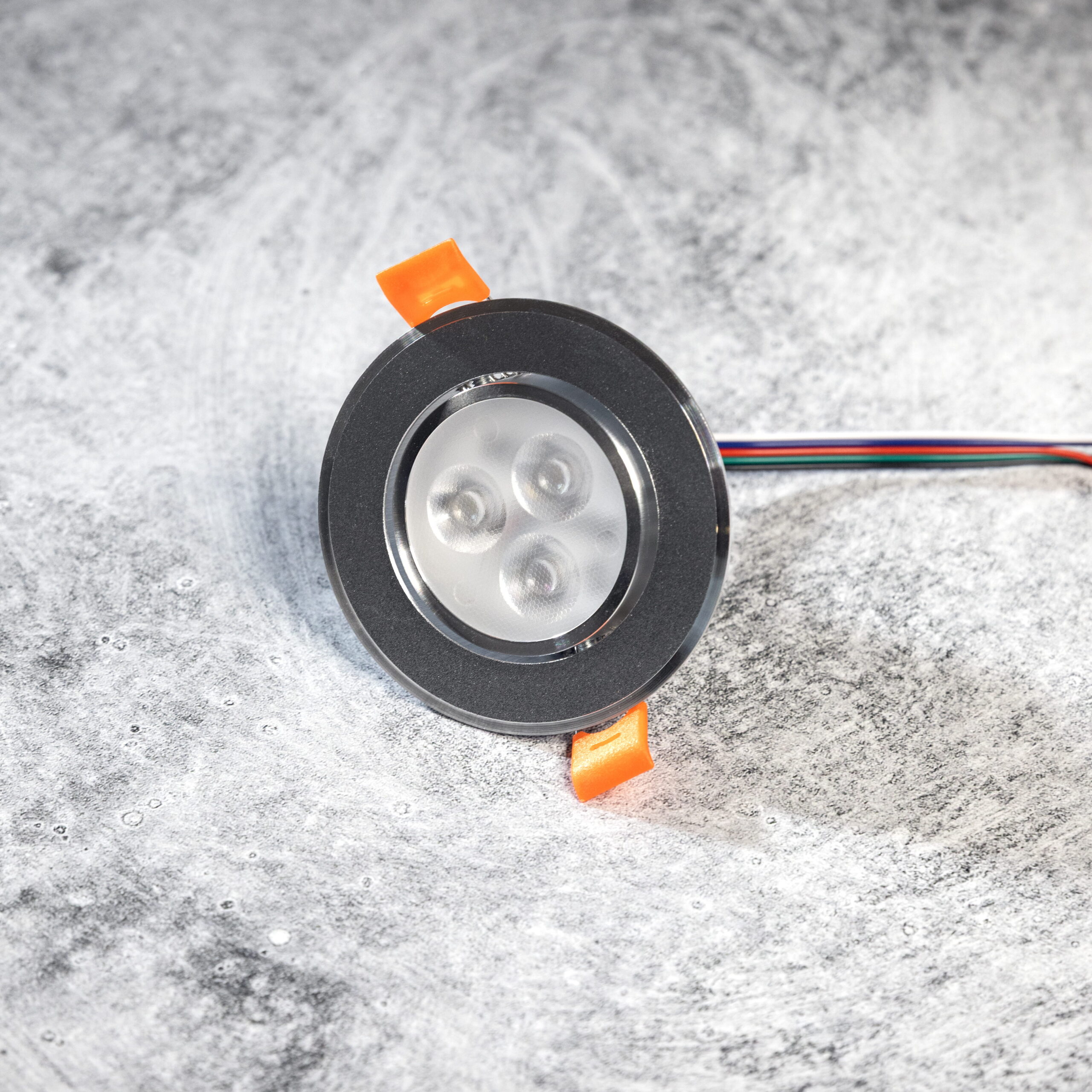RGBW (6500k) LED Can Light, 12V, Silver Face, 2 3/8" Diameter