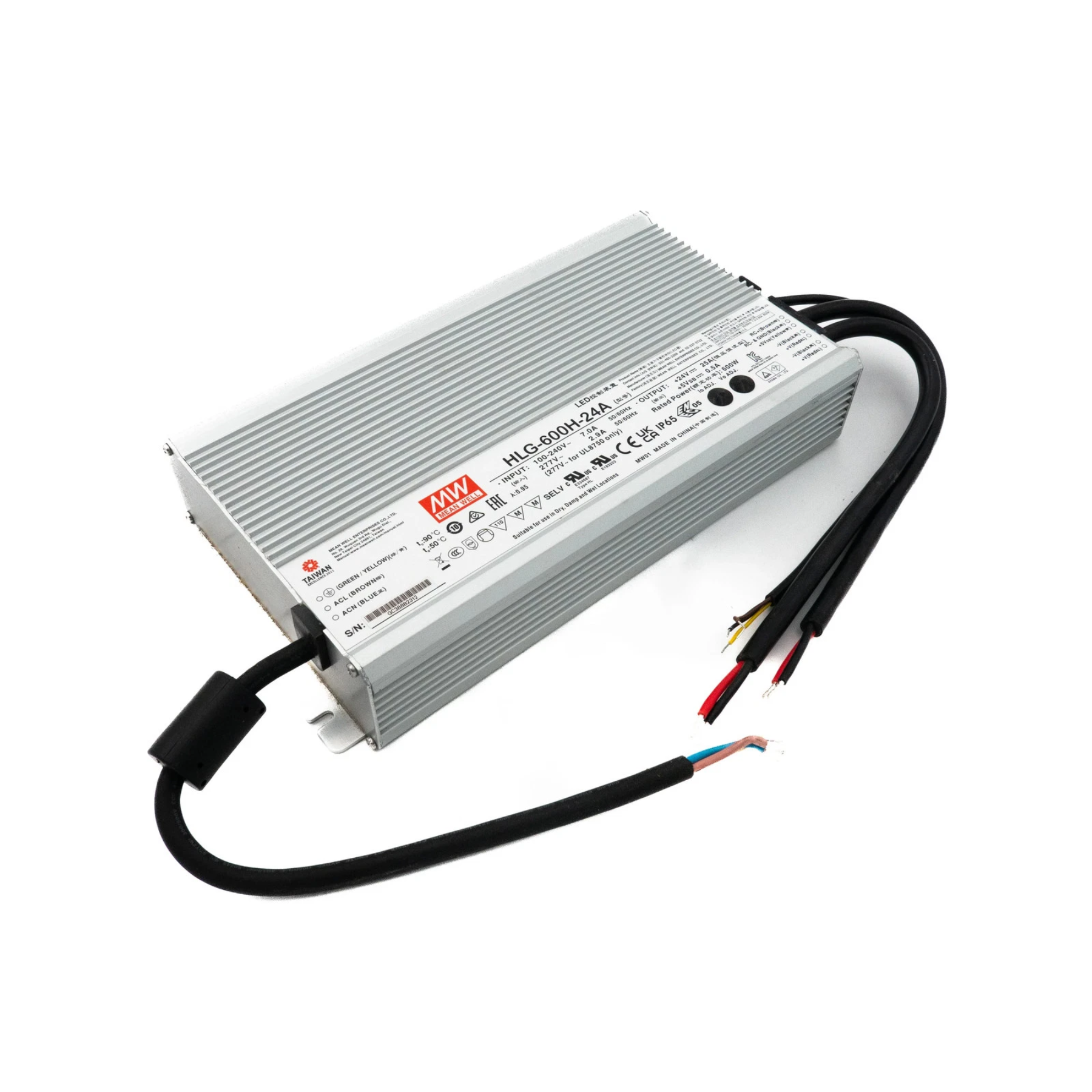 Mean Well HLG-600H-24A LED Driver, 600W / 24V Power Supply